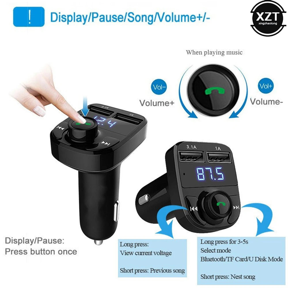 FM Transmitter Bluetooth 5.0 Handsfree Car Kit Audio