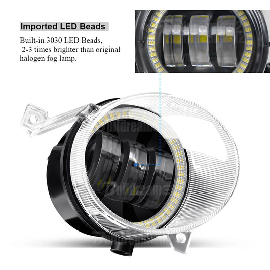 LED Fog Light DRL Canbus Angel Eye Fog Daytime Running Lamp For Volkswagen VW Golf Mk5 Rabbit GTI (1K) 2004-2009
