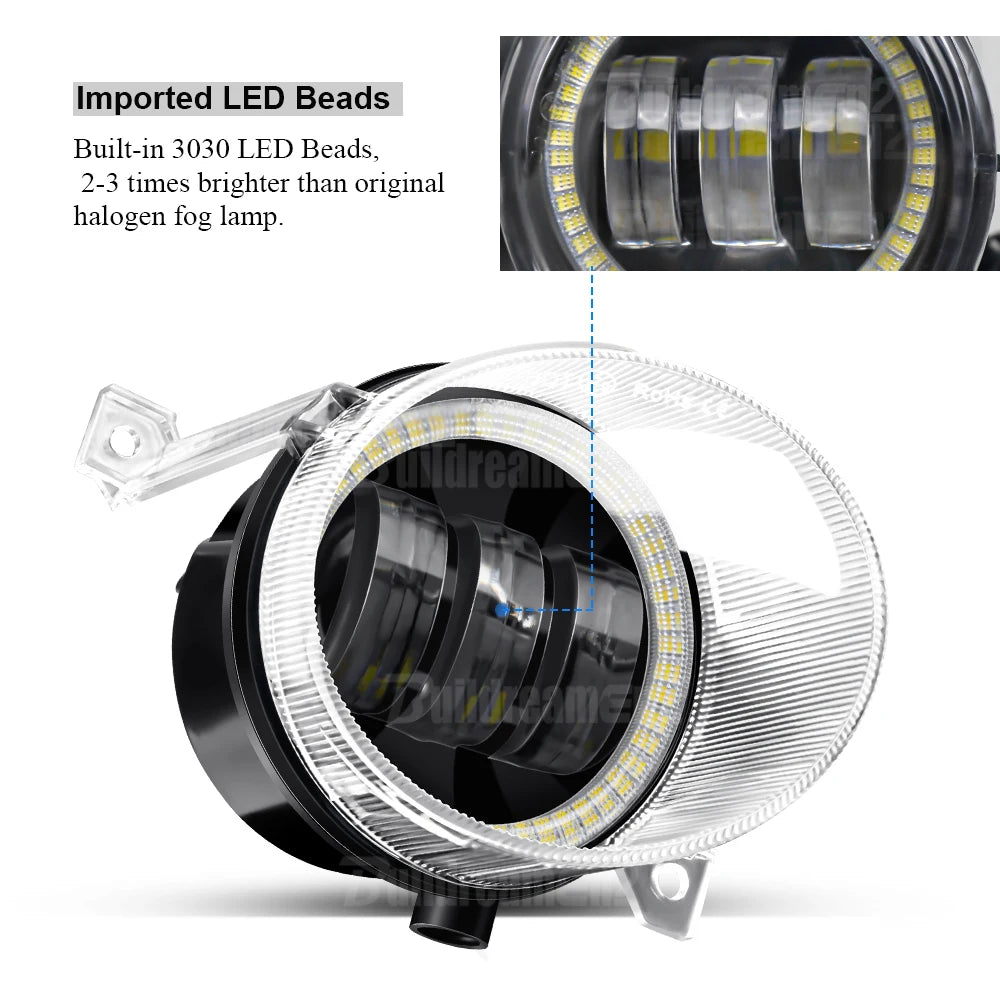 LED Fog Light DRL Canbus Angel Eye Fog Daytime Running Lamp For Volkswagen VW Golf Mk5 Rabbit GTI (1K) 2004-2009