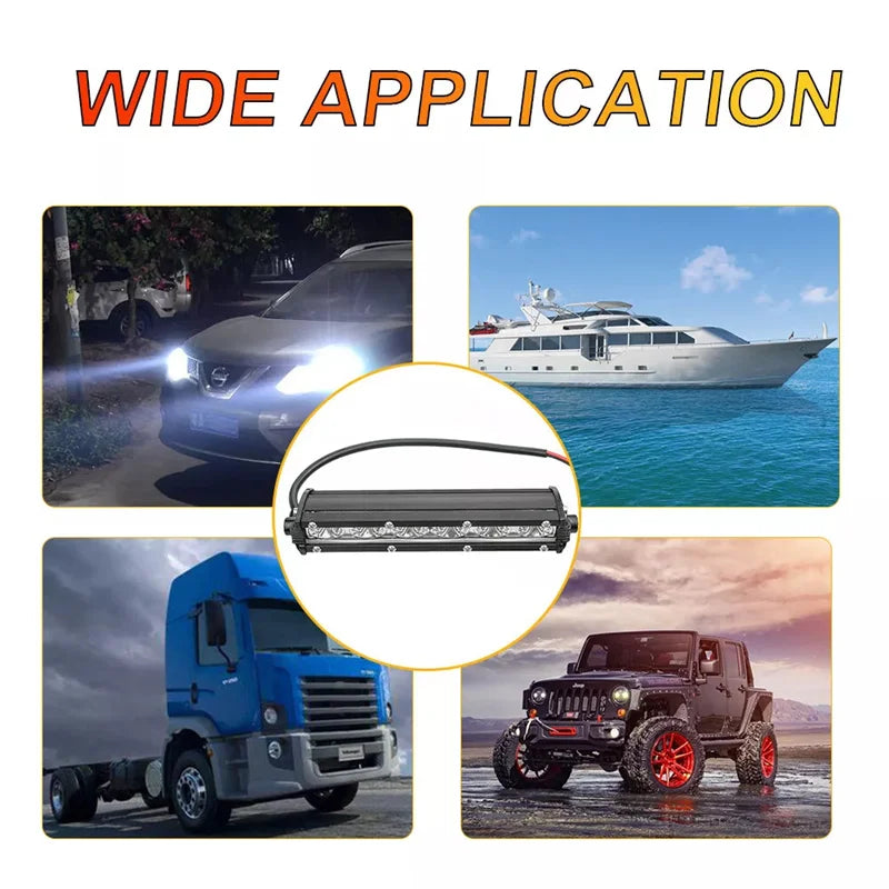 【M】18W Light Bar Work Spotlight 12V LED Waterproof For IP67 Truck Driving Offroad Boat Car Tractor Led Lamp Modify Accessories