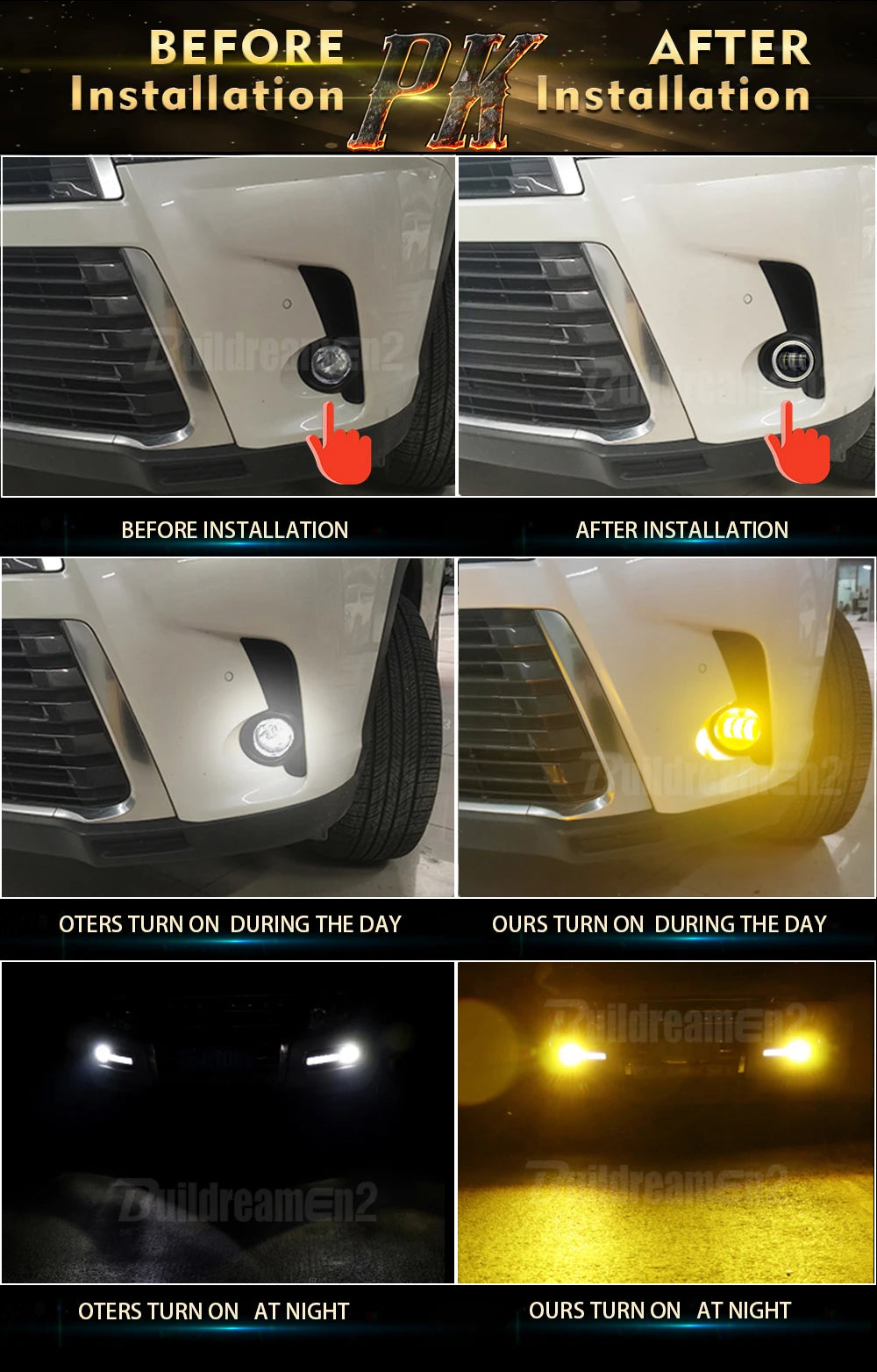 LED Fog Light DRL Canbus Angel Eye Fog Daytime Running Lamp For Volkswagen VW Golf Mk5 Rabbit GTI (1K) 2004-2009