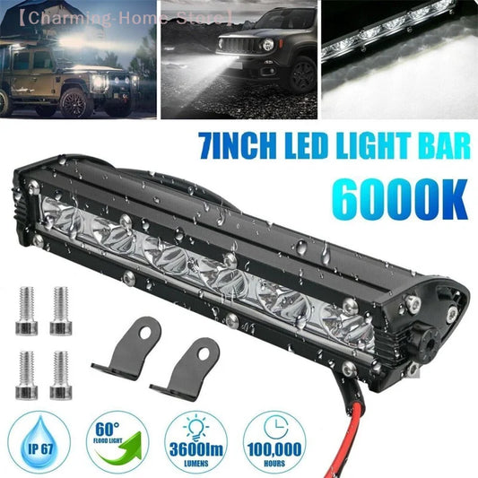 【M】18W Light Bar Work Spotlight 12V LED Waterproof For IP67 Truck Driving Offroad Boat Car Tractor Led Lamp Modify Accessories