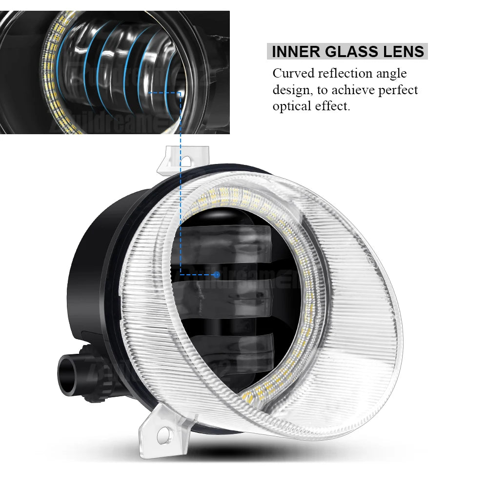 LED Fog Light DRL Canbus Angel Eye Fog Daytime Running Lamp For Volkswagen VW Golf Mk5 Rabbit GTI (1K) 2004-2009