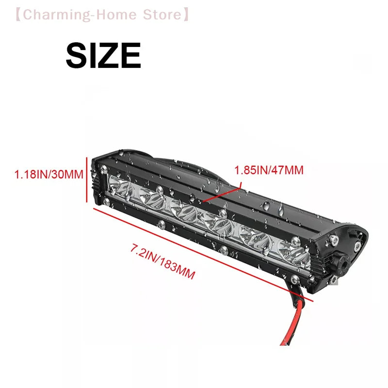 【M】18W Light Bar Work Spotlight 12V LED Waterproof For IP67 Truck Driving Offroad Boat Car Tractor Led Lamp Modify Accessories