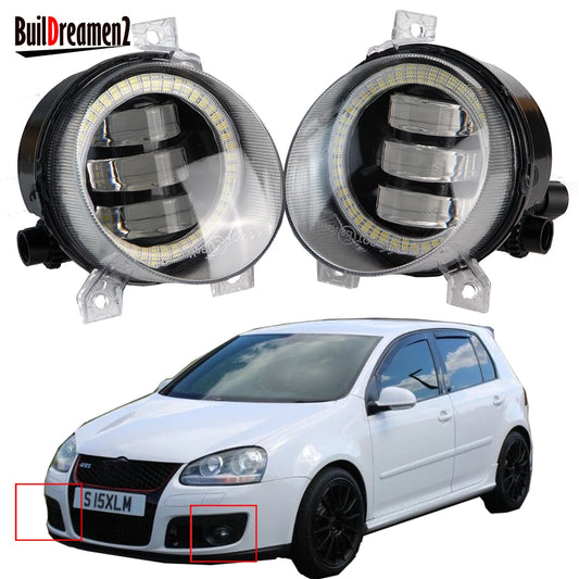 LED Fog Light DRL Canbus Angel Eye Fog Daytime Running Lamp For Volkswagen VW Golf Mk5 Rabbit GTI (1K) 2004-2009